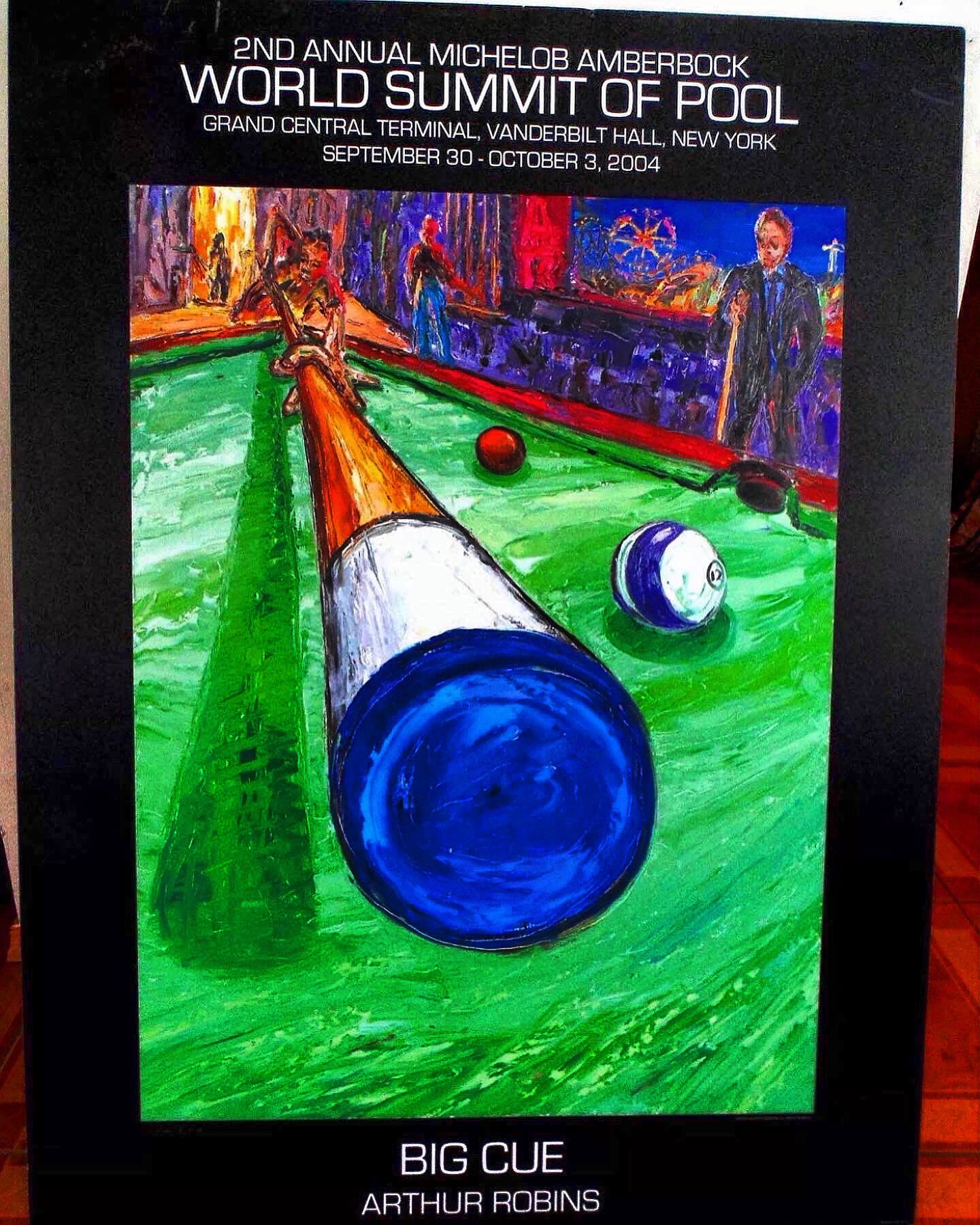 poster mounted gatorfoam pool table cue stick pool hall pool tournament World Summit Of Pool 2004 Grand Central Station 